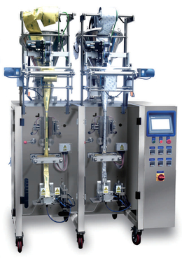 Double Lines Vertical Automatic Granule Packing Machine Kantong Makanan Ringan Kecil