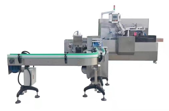Mesin Karton Makanan Lem Panas Otomatis Flap Insert Boxing Grain Packing Machine