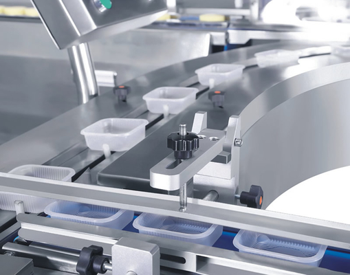Garis Perakitan Kemasan Makanan Piala Horisontal Kue Roti Feeding Tray Loading Packing