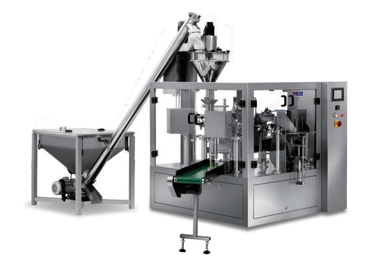 Sepenuhnya Otomatis Rotary Granule Pouch Filling Sealing Machine Kemasan Tas Premade