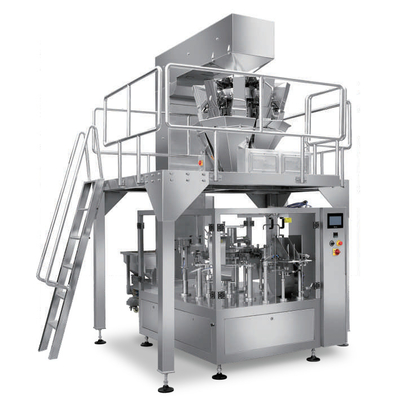 Sepenuhnya Otomatis Rotary Granule Pouch Filling Sealing Machine Kemasan Tas Premade