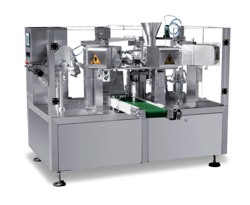 Sepenuhnya Otomatis Rotary Granule Pouch Filling Sealing Machine Kemasan Tas Premade
